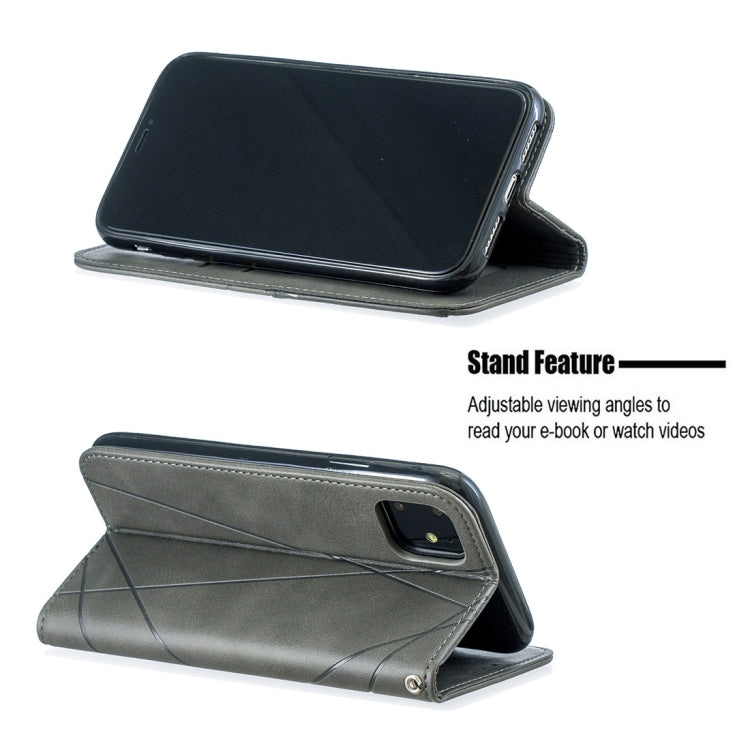For iPhone 11 Rhombus Texture Horizontal Flip Magnetic Leather Case with Holder & Card Slots & Wallet (Grey) - iPhone 11 Cases by buy2fix | Online Shopping UK | buy2fix