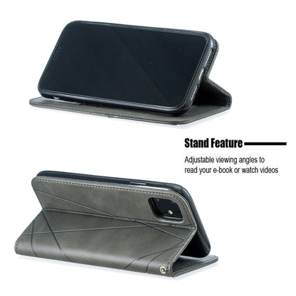 For iPhone 11 Rhombus Texture Horizontal Flip Magnetic Leather Case with Holder & Card Slots & Wallet (Grey) - iPhone 11 Cases by buy2fix | Online Shopping UK | buy2fix