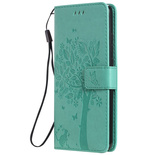 Tree & Cat Pattern Pressed Printing Horizontal Flip PU Leather Case with Holder & Card Slots & Wallet & Lanyard For Xiaomi Mi 9T & Mi 9T Pro & Redmi K20 & K20 Pro(Green) - Xiaomi Cases by buy2fix | Online Shopping UK | buy2fix