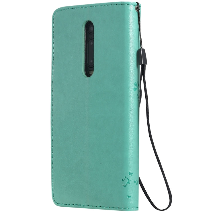 Tree & Cat Pattern Pressed Printing Horizontal Flip PU Leather Case with Holder & Card Slots & Wallet & Lanyard For Xiaomi Mi 9T & Mi 9T Pro & Redmi K20 & K20 Pro(Green) - Xiaomi Cases by buy2fix | Online Shopping UK | buy2fix