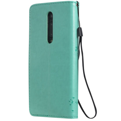 Tree & Cat Pattern Pressed Printing Horizontal Flip PU Leather Case with Holder & Card Slots & Wallet & Lanyard For Xiaomi Mi 9T & Mi 9T Pro & Redmi K20 & K20 Pro(Green) - Xiaomi Cases by buy2fix | Online Shopping UK | buy2fix