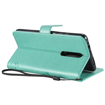 Tree & Cat Pattern Pressed Printing Horizontal Flip PU Leather Case with Holder & Card Slots & Wallet & Lanyard For Xiaomi Mi 9T & Mi 9T Pro & Redmi K20 & K20 Pro(Green) - Xiaomi Cases by buy2fix | Online Shopping UK | buy2fix