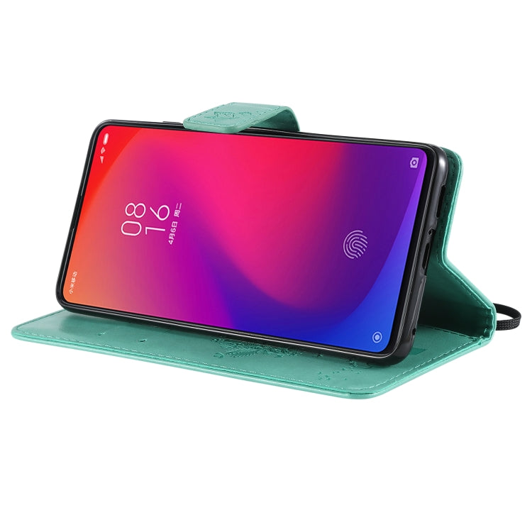 Tree & Cat Pattern Pressed Printing Horizontal Flip PU Leather Case with Holder & Card Slots & Wallet & Lanyard For Xiaomi Mi 9T & Mi 9T Pro & Redmi K20 & K20 Pro(Green) - Xiaomi Cases by buy2fix | Online Shopping UK | buy2fix