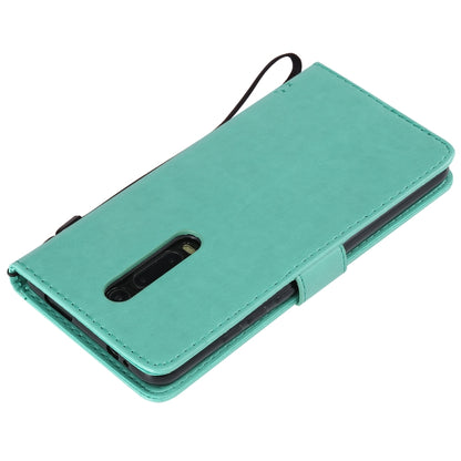 Tree & Cat Pattern Pressed Printing Horizontal Flip PU Leather Case with Holder & Card Slots & Wallet & Lanyard For Xiaomi Mi 9T & Mi 9T Pro & Redmi K20 & K20 Pro(Green) - Xiaomi Cases by buy2fix | Online Shopping UK | buy2fix