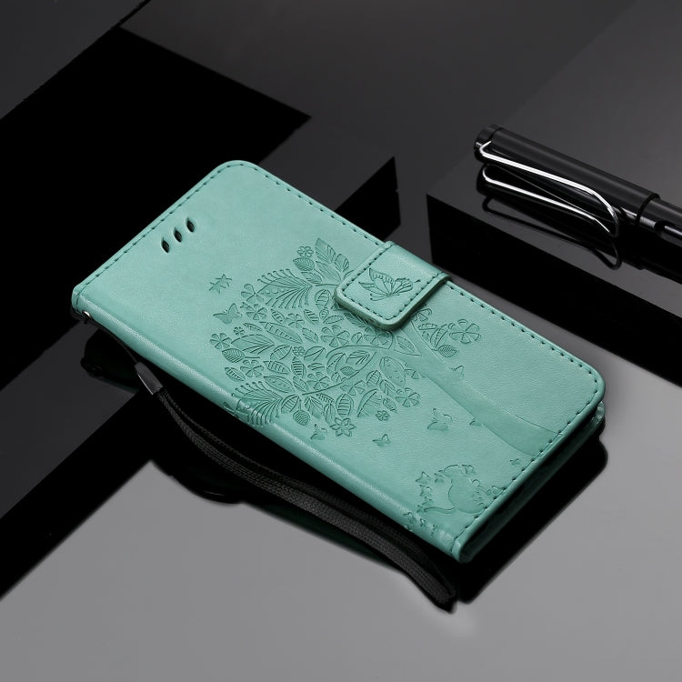 Tree & Cat Pattern Pressed Printing Horizontal Flip PU Leather Case with Holder & Card Slots & Wallet & Lanyard For Xiaomi Mi 9T & Mi 9T Pro & Redmi K20 & K20 Pro(Green) - Xiaomi Cases by buy2fix | Online Shopping UK | buy2fix