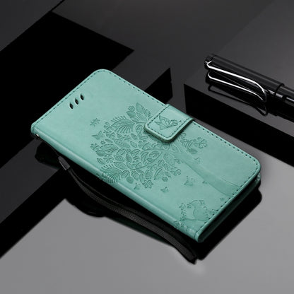 Tree & Cat Pattern Pressed Printing Horizontal Flip PU Leather Case with Holder & Card Slots & Wallet & Lanyard For Xiaomi Mi 9T & Mi 9T Pro & Redmi K20 & K20 Pro(Green) - Xiaomi Cases by buy2fix | Online Shopping UK | buy2fix