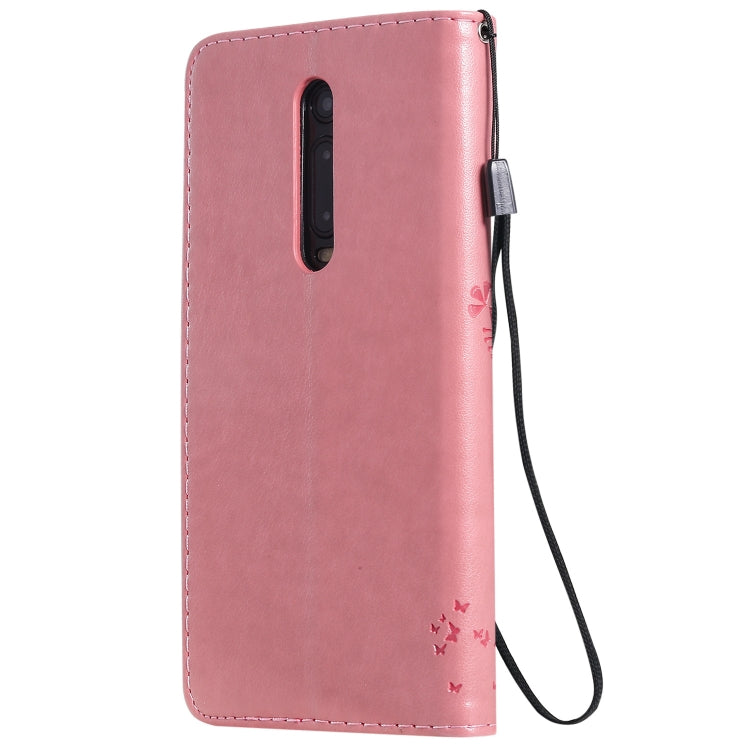 Tree & Cat Pattern Pressed Printing Horizontal Flip PU Leather Case with Holder & Card Slots & Wallet & Lanyard For Xiaomi Mi 9T & Mi 9T Pro & Redmi K20 & K20 Pro(Pink) - Xiaomi Cases by buy2fix | Online Shopping UK | buy2fix
