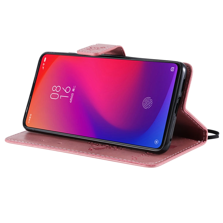 Tree & Cat Pattern Pressed Printing Horizontal Flip PU Leather Case with Holder & Card Slots & Wallet & Lanyard For Xiaomi Mi 9T & Mi 9T Pro & Redmi K20 & K20 Pro(Pink) - Xiaomi Cases by buy2fix | Online Shopping UK | buy2fix