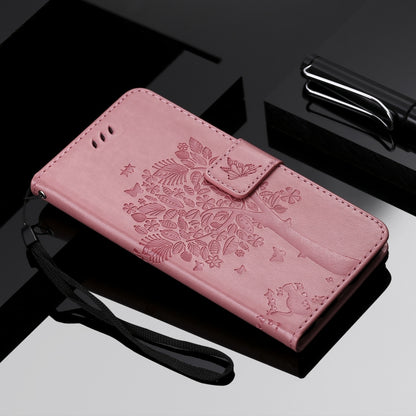 Tree & Cat Pattern Pressed Printing Horizontal Flip PU Leather Case with Holder & Card Slots & Wallet & Lanyard For Xiaomi Mi 9T & Mi 9T Pro & Redmi K20 & K20 Pro(Pink) - Xiaomi Cases by buy2fix | Online Shopping UK | buy2fix