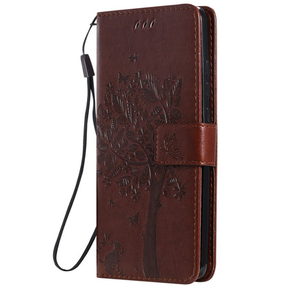 Tree & Cat Pattern Pressed Printing Horizontal Flip PU Leather Case with Holder & Card Slots & Wallet & Lanyard For Xiaomi Mi 9T & Mi 9T Pro & Redmi K20 & K20 Pro(Brown) - Xiaomi Cases by buy2fix | Online Shopping UK | buy2fix