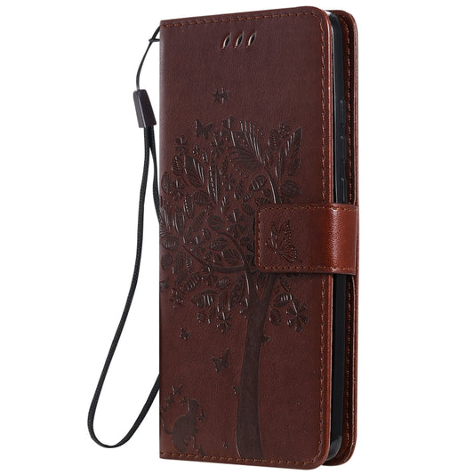 Tree & Cat Pattern Pressed Printing Horizontal Flip PU Leather Case with Holder & Card Slots & Wallet & Lanyard For Xiaomi Mi 9T & Mi 9T Pro & Redmi K20 & K20 Pro(Brown) - Xiaomi Cases by buy2fix | Online Shopping UK | buy2fix