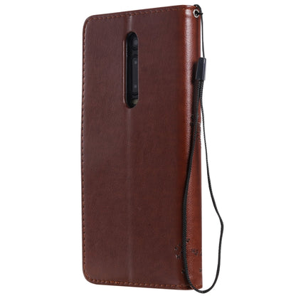 Tree & Cat Pattern Pressed Printing Horizontal Flip PU Leather Case with Holder & Card Slots & Wallet & Lanyard For Xiaomi Mi 9T & Mi 9T Pro & Redmi K20 & K20 Pro(Brown) - Xiaomi Cases by buy2fix | Online Shopping UK | buy2fix