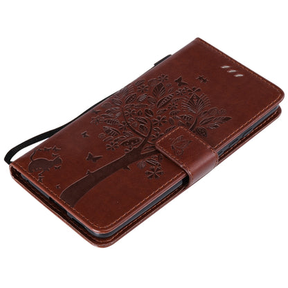 Tree & Cat Pattern Pressed Printing Horizontal Flip PU Leather Case with Holder & Card Slots & Wallet & Lanyard For Xiaomi Mi 9T & Mi 9T Pro & Redmi K20 & K20 Pro(Brown) - Xiaomi Cases by buy2fix | Online Shopping UK | buy2fix