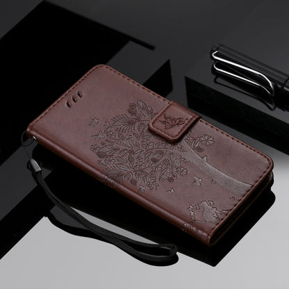 Tree & Cat Pattern Pressed Printing Horizontal Flip PU Leather Case with Holder & Card Slots & Wallet & Lanyard For Xiaomi Mi 9T & Mi 9T Pro & Redmi K20 & K20 Pro(Brown) - Xiaomi Cases by buy2fix | Online Shopping UK | buy2fix