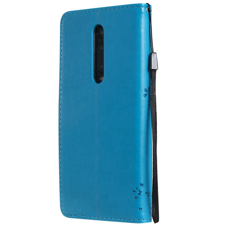 Tree & Cat Pattern Pressed Printing Horizontal Flip PU Leather Case with Holder & Card Slots & Wallet & Lanyard For Xiaomi Mi 9T & Mi 9T Pro & Redmi K20 & K20 Pro(Blue) - Xiaomi Cases by buy2fix | Online Shopping UK | buy2fix