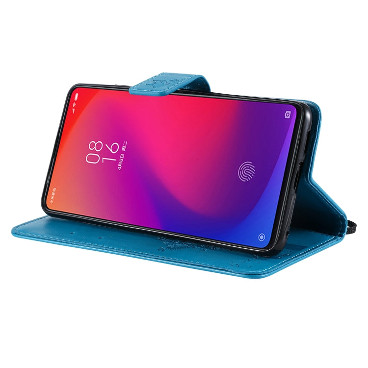 Tree & Cat Pattern Pressed Printing Horizontal Flip PU Leather Case with Holder & Card Slots & Wallet & Lanyard For Xiaomi Mi 9T & Mi 9T Pro & Redmi K20 & K20 Pro(Blue) - Xiaomi Cases by buy2fix | Online Shopping UK | buy2fix