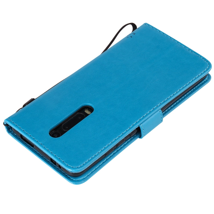 Tree & Cat Pattern Pressed Printing Horizontal Flip PU Leather Case with Holder & Card Slots & Wallet & Lanyard For Xiaomi Mi 9T & Mi 9T Pro & Redmi K20 & K20 Pro(Blue) - Xiaomi Cases by buy2fix | Online Shopping UK | buy2fix