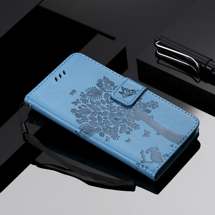 Tree & Cat Pattern Pressed Printing Horizontal Flip PU Leather Case with Holder & Card Slots & Wallet & Lanyard For Xiaomi Mi 9T & Mi 9T Pro & Redmi K20 & K20 Pro(Blue) - Xiaomi Cases by buy2fix | Online Shopping UK | buy2fix