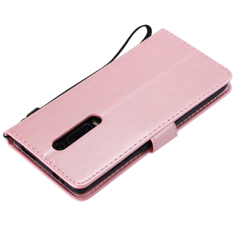 Tree & Cat Pattern Pressed Printing Horizontal Flip PU Leather Case with Holder & Card Slots & Wallet & Lanyard For Xiaomi Mi 9T & Mi 9T Pro & Redmi K20 & K20 Pro(Rose Gold) - Xiaomi Cases by buy2fix | Online Shopping UK | buy2fix