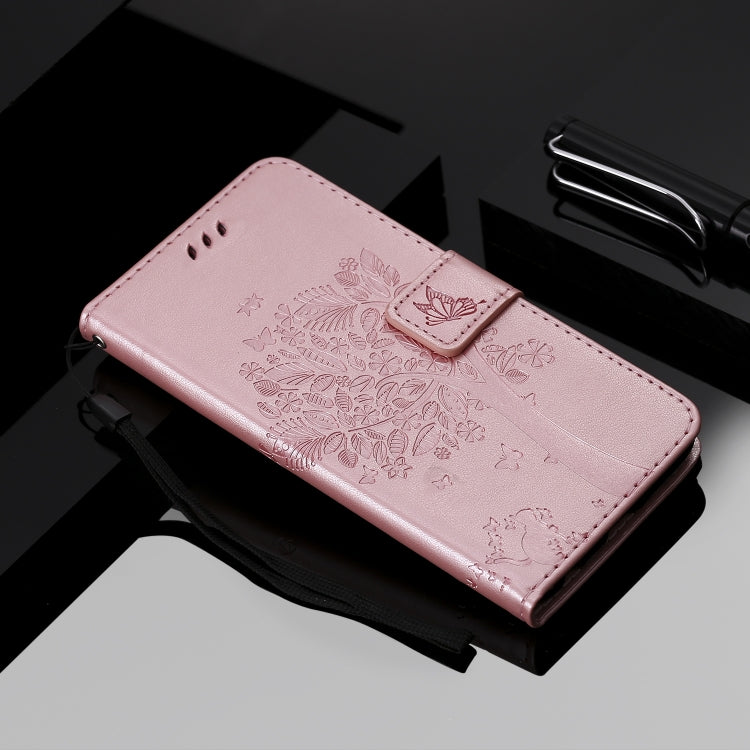 Tree & Cat Pattern Pressed Printing Horizontal Flip PU Leather Case with Holder & Card Slots & Wallet & Lanyard For Xiaomi Mi 9T & Mi 9T Pro & Redmi K20 & K20 Pro(Rose Gold) - Xiaomi Cases by buy2fix | Online Shopping UK | buy2fix