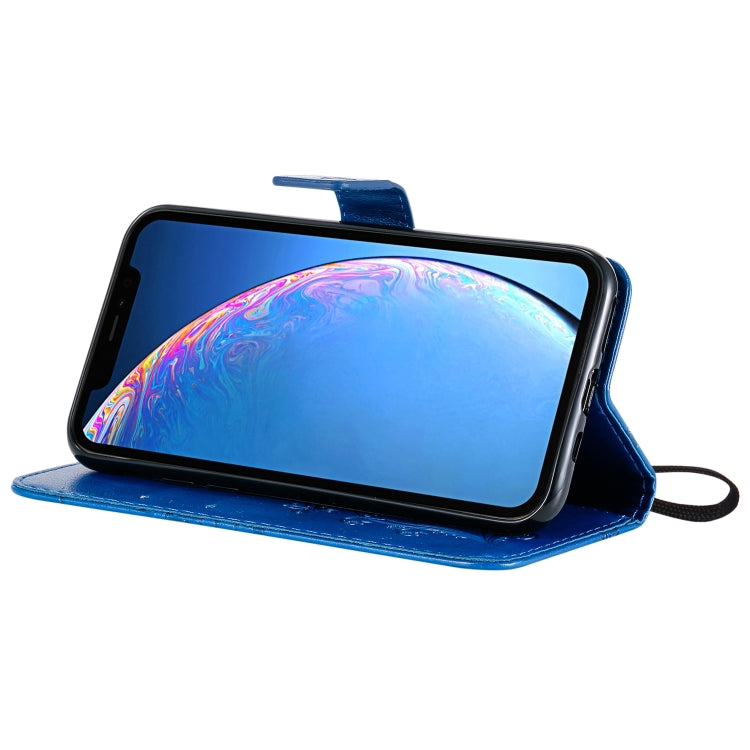 For iPhone 11 Pro Pressed Printing Butterfly Pattern Horizontal Flip PU Leather Case with Holder & Card Slots & Wallet & Lanyard (Blue) - iPhone 11 Pro Cases by buy2fix | Online Shopping UK | buy2fix