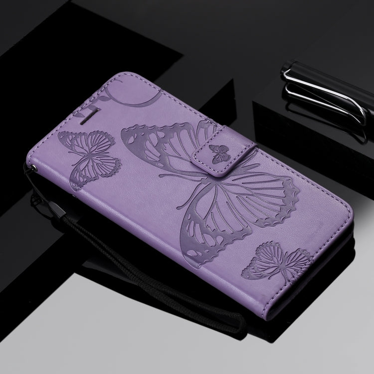 For iPhone 11 Pro Pressed Printing Butterfly Pattern Horizontal Flip PU Leather Case with Holder & Card Slots & Wallet & Lanyard (Purple) - iPhone 11 Pro Cases by buy2fix | Online Shopping UK | buy2fix