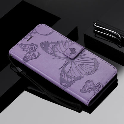 For iPhone 11 Pro Pressed Printing Butterfly Pattern Horizontal Flip PU Leather Case with Holder & Card Slots & Wallet & Lanyard (Purple) - iPhone 11 Pro Cases by buy2fix | Online Shopping UK | buy2fix