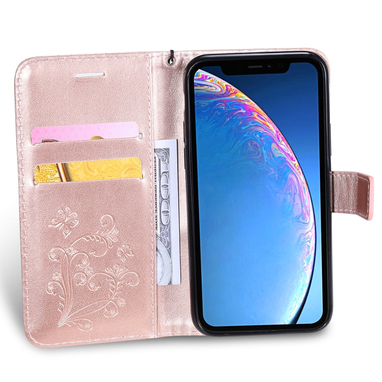 For iPhone 11 Pro Pressed Printing Butterfly Pattern Horizontal Flip PU Leather Case with Holder & Card Slots & Wallet & Lanyard (Rose Gold) - iPhone 11 Pro Cases by buy2fix | Online Shopping UK | buy2fix