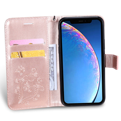 For iPhone 11 Pro Pressed Printing Butterfly Pattern Horizontal Flip PU Leather Case with Holder & Card Slots & Wallet & Lanyard (Rose Gold) - iPhone 11 Pro Cases by buy2fix | Online Shopping UK | buy2fix