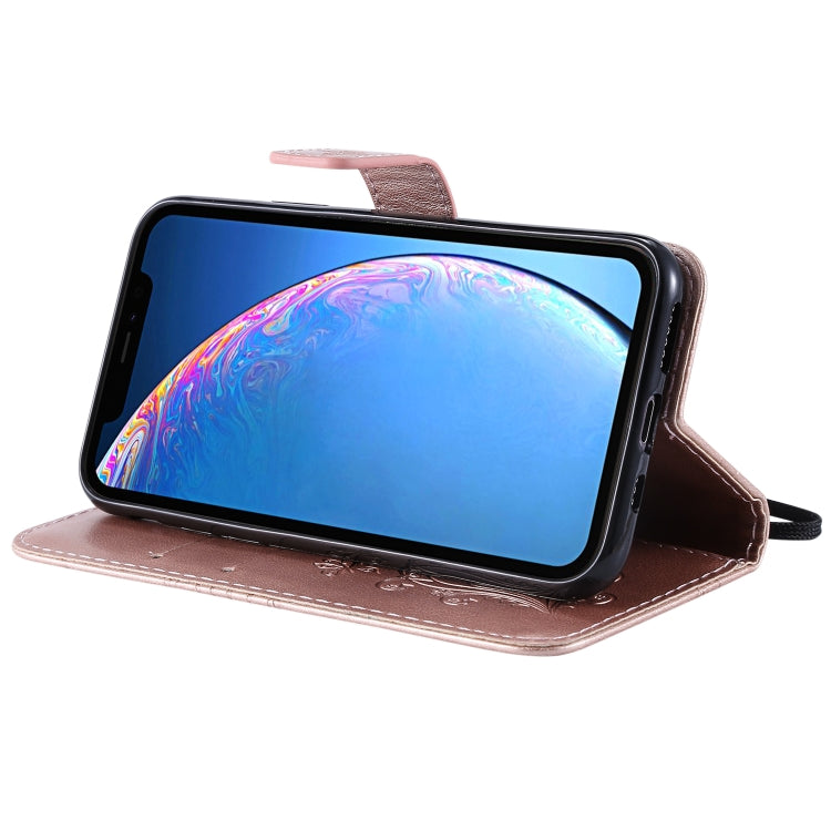 For iPhone 11 Pro Pressed Printing Butterfly Pattern Horizontal Flip PU Leather Case with Holder & Card Slots & Wallet & Lanyard (Rose Gold) - iPhone 11 Pro Cases by buy2fix | Online Shopping UK | buy2fix