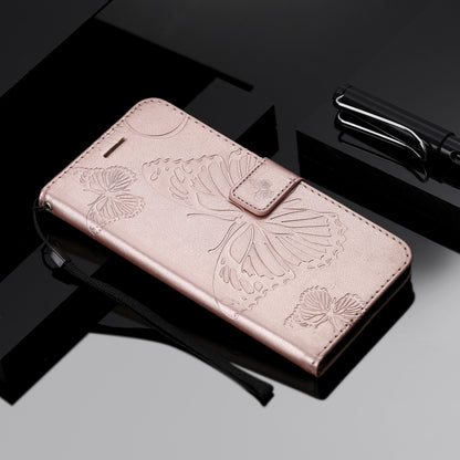 For iPhone 11 Pro Pressed Printing Butterfly Pattern Horizontal Flip PU Leather Case with Holder & Card Slots & Wallet & Lanyard (Rose Gold) - iPhone 11 Pro Cases by buy2fix | Online Shopping UK | buy2fix