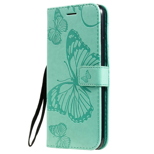 For iPhone 11 Pro Max Pressed Printing Butterfly Pattern Horizontal Flip PU Leather Case with Holder & Card Slots & Wallet & Lanyard (Green) - iPhone 11 Pro Max Cases by buy2fix | Online Shopping UK | buy2fix