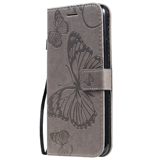 For iPhone 11 Pro Max Pressed Printing Butterfly Pattern Horizontal Flip PU Leather Case with Holder & Card Slots & Wallet & Lanyard (Grey) - iPhone 11 Pro Max Cases by buy2fix | Online Shopping UK | buy2fix