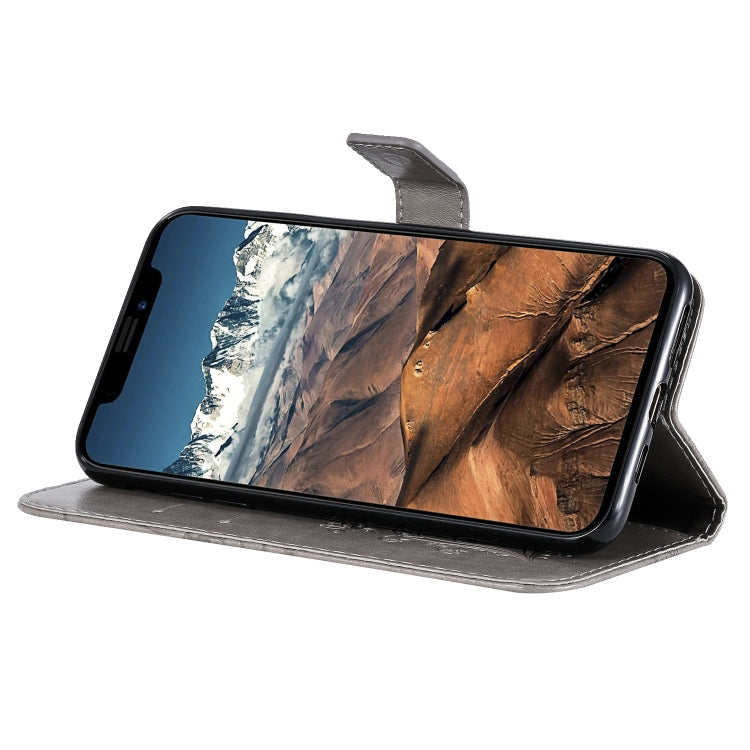For iPhone 11 Pro Max Pressed Printing Butterfly Pattern Horizontal Flip PU Leather Case with Holder & Card Slots & Wallet & Lanyard (Grey) - iPhone 11 Pro Max Cases by buy2fix | Online Shopping UK | buy2fix