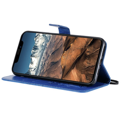 For iPhone 11 Pro Max Pressed Printing Butterfly Pattern Horizontal Flip PU Leather Case with Holder & Card Slots & Wallet & Lanyard (Blue) - iPhone 11 Pro Max Cases by buy2fix | Online Shopping UK | buy2fix