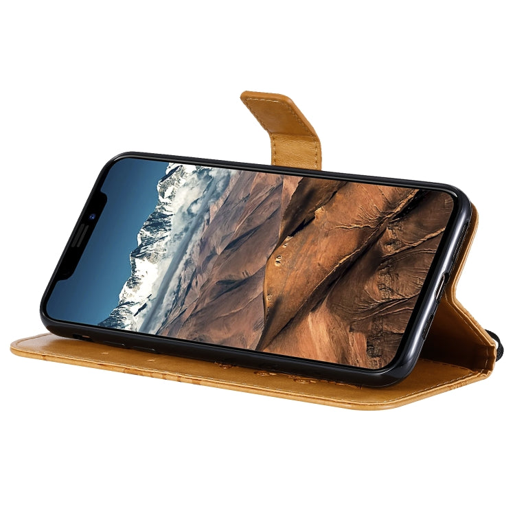 For iPhone 11 Pro Max Pressed Printing Butterfly Pattern Horizontal Flip PU Leather Case with Holder & Card Slots & Wallet & Lanyard (Yellow) - iPhone 11 Pro Max Cases by buy2fix | Online Shopping UK | buy2fix