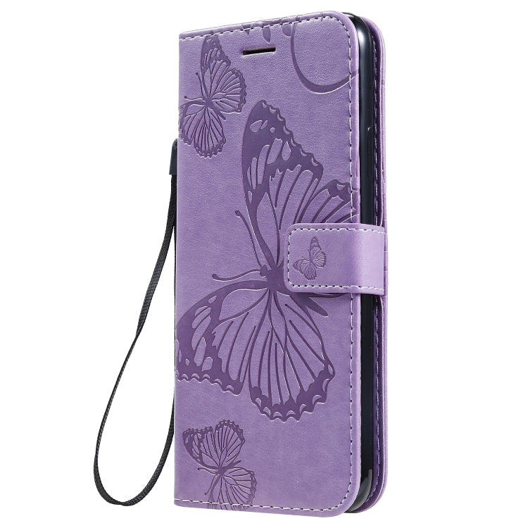 For iPhone 11 Pro Max Pressed Printing Butterfly Pattern Horizontal Flip PU Leather Case with Holder & Card Slots & Wallet & Lanyard (Purple) - iPhone 11 Pro Max Cases by buy2fix | Online Shopping UK | buy2fix