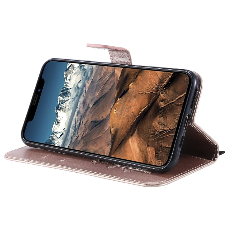 For iPhone 11 Pro Max Pressed Printing Butterfly Pattern Horizontal Flip PU Leather Case with Holder & Card Slots & Wallet & Lanyard (Rose Gold) - iPhone 11 Pro Max Cases by buy2fix | Online Shopping UK | buy2fix