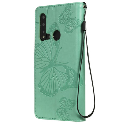 Pressed Printing Butterfly Pattern Horizontal Flip PU Leather Case with Holder & Card Slots & Wallet & Lanyard For Huawei P20 Lite 2019 / Nova 5i(Green) - Huawei Cases by buy2fix | Online Shopping UK | buy2fix