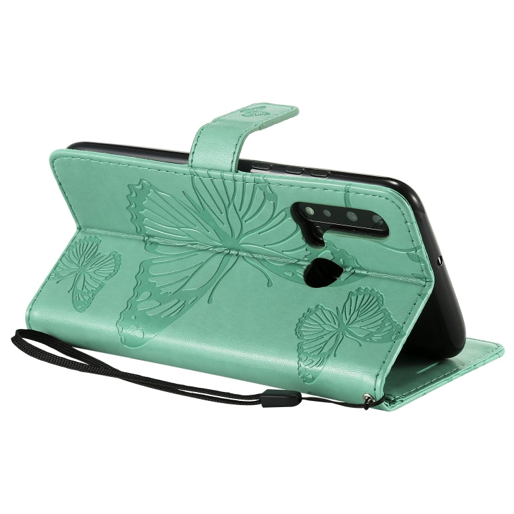 Pressed Printing Butterfly Pattern Horizontal Flip PU Leather Case with Holder & Card Slots & Wallet & Lanyard For Huawei P20 Lite 2019 / Nova 5i(Green) - Huawei Cases by buy2fix | Online Shopping UK | buy2fix