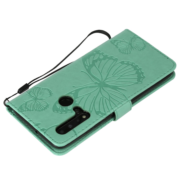Pressed Printing Butterfly Pattern Horizontal Flip PU Leather Case with Holder & Card Slots & Wallet & Lanyard For Huawei P20 Lite 2019 / Nova 5i(Green) - Huawei Cases by buy2fix | Online Shopping UK | buy2fix