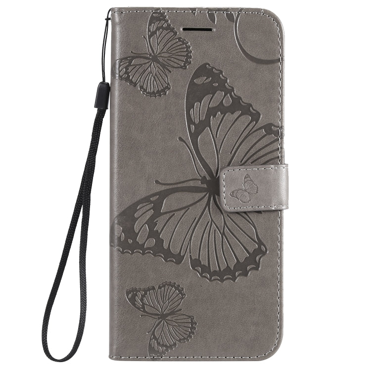 Pressed Printing Butterfly Pattern Horizontal Flip PU Leather Case with Holder & Card Slots & Wallet & Lanyard For Huawei P Smart Z / Y9 Prime 2019(Grey) - Huawei Cases by buy2fix | Online Shopping UK | buy2fix