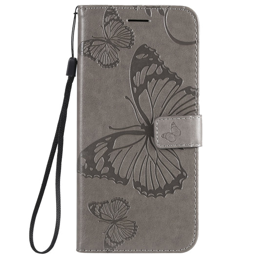 Pressed Printing Butterfly Pattern Horizontal Flip PU Leather Case with Holder & Card Slots & Wallet & Lanyard For Huawei P Smart Z / Y9 Prime 2019(Grey) - Huawei Cases by buy2fix | Online Shopping UK | buy2fix