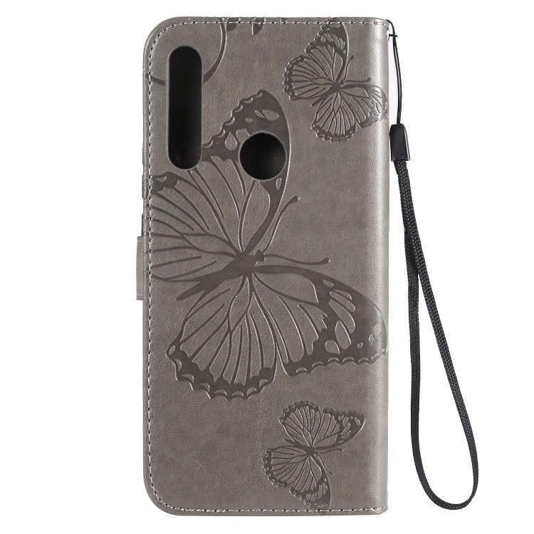 Pressed Printing Butterfly Pattern Horizontal Flip PU Leather Case with Holder & Card Slots & Wallet & Lanyard For Huawei P Smart Z / Y9 Prime 2019(Grey) - Huawei Cases by buy2fix | Online Shopping UK | buy2fix