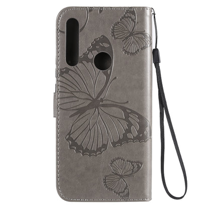 Pressed Printing Butterfly Pattern Horizontal Flip PU Leather Case with Holder & Card Slots & Wallet & Lanyard For Huawei P Smart Z / Y9 Prime 2019(Grey) - Huawei Cases by buy2fix | Online Shopping UK | buy2fix