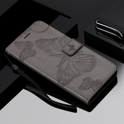 Pressed Printing Butterfly Pattern Horizontal Flip PU Leather Case with Holder & Card Slots & Wallet & Lanyard For Huawei P Smart Z / Y9 Prime 2019(Grey) - Huawei Cases by buy2fix | Online Shopping UK | buy2fix