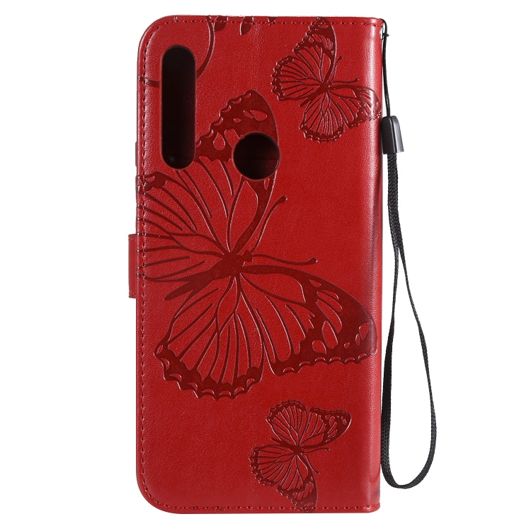 Pressed Printing Butterfly Pattern Horizontal Flip PU Leather Case with Holder & Card Slots & Wallet & Lanyard For Huawei P Smart Z / Y9 Prime 2019(Red) - Huawei Cases by buy2fix | Online Shopping UK | buy2fix
