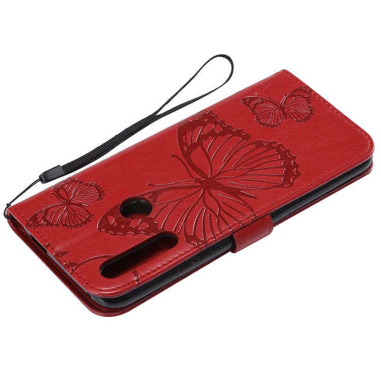 Pressed Printing Butterfly Pattern Horizontal Flip PU Leather Case with Holder & Card Slots & Wallet & Lanyard For Huawei P Smart Z / Y9 Prime 2019(Red) - Huawei Cases by buy2fix | Online Shopping UK | buy2fix