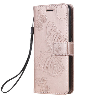 Pressed Printing Butterfly Pattern Horizontal Flip PU Leather Case with Holder & Card Slots & Wallet & Lanyard For Galaxy A80(Rose Gold) by buy2fix
