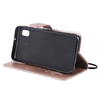 Pressed Printing Butterfly Pattern Horizontal Flip PU Leather Case with Holder & Card Slots & Wallet & Lanyard For Galaxy A80(Rose Gold) by buy2fix